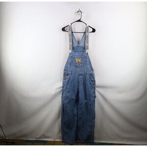 Vtg 90s Disney Womens 22W Distressed Winnie the Pooh Denim Overalls Shortalls